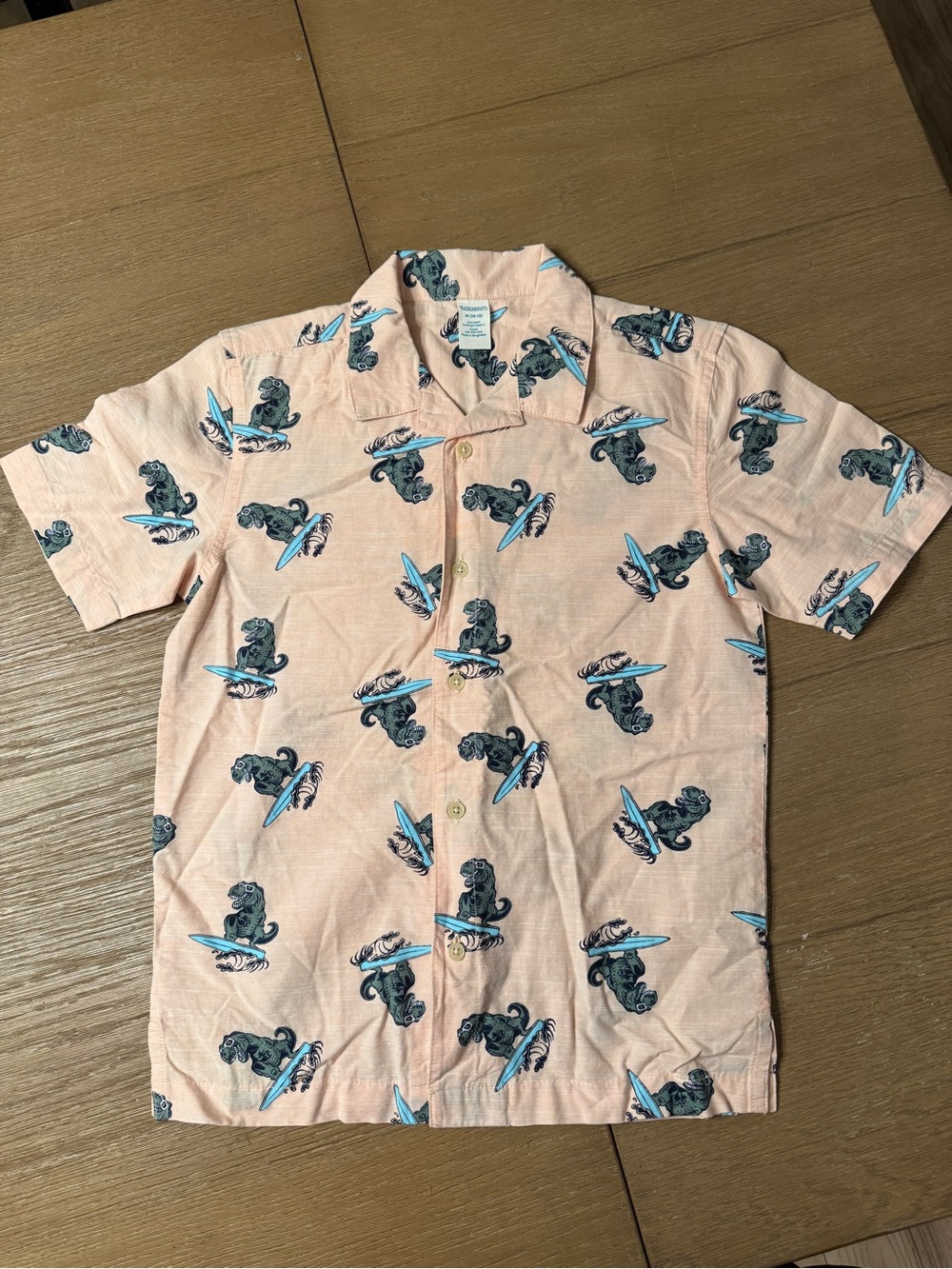 Thereabouts Boys Dinosaur Surf-Print Short Sleeve Shirt M 10/12